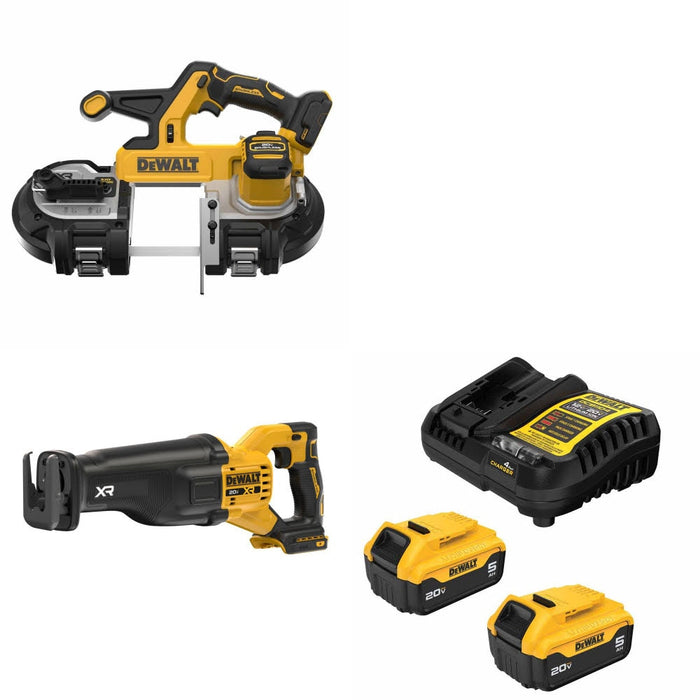 DeWalt DCS378B Band Saw Kit W/ DCS384B Reciprocating Saw and FREE DCB205-2C Battery Kit