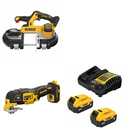 DeWalt DCS379B 20V Band Saw Kit W/ DCS356B Multi-Tool and FREE DCB205-2C Battery Kit