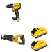 DeWalt DCB2104-2 POWERPACK 4Ah 2-Pack W/ DCD806B Hammer Drill and DCS382B Reciprocating Saw