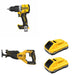 DeWalt DCB2104-2 POWERPACK 4Ah 2-Pack W/ DCD806B Hammer Drill and DCS382B Reciprocating Saw