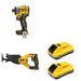 DeWalt DCB2104-2 POWERPACK 4Ah 2-Pack W/ DCF860B Impact Driver and DCS382B Reciprocating Saw