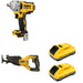 DeWalt DCF891B Mid-Range Impact Wrench W/ DCB2104-2 POWERPACK 4Ah 2-Pack and DCS382B