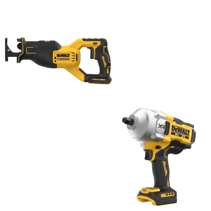 DeWalt DCF961B 20V MAX XR 1/2 in. High Torque Impact Wrench W/ DCS382B Reciprocating Saw