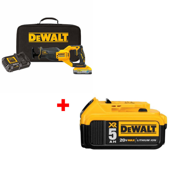 DeWalt DCS382H1 20V Max XR Recip Saw Kit W/ FREE DCB205 20V MAX Battery Pack