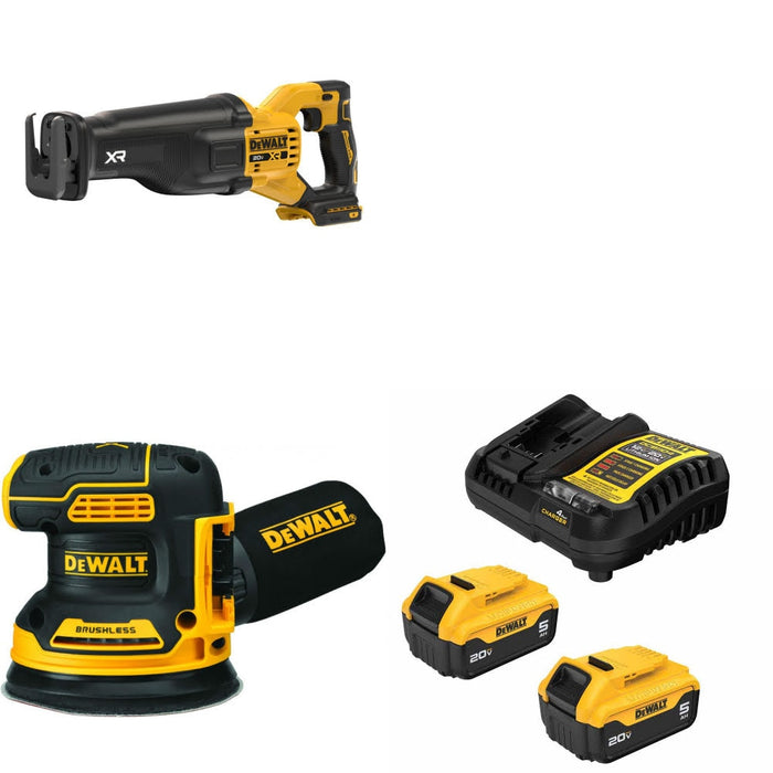 DeWalt DCS384B Reciprocating Saw Kit W/ DCW210B Orbital Sander and FREE DCB205 Battery Kit