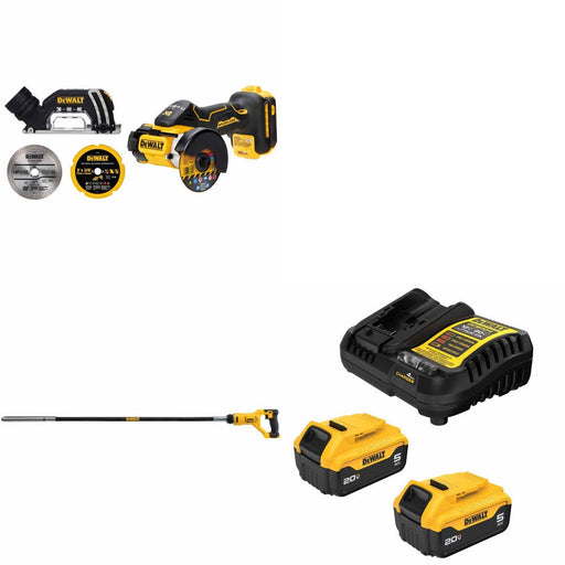 DeWalt DCS438B 20V MAX Cut-Off Tool Kit W/ DCE531B Concrete Vibrator and FREE DCB205-2C Battery Kit
