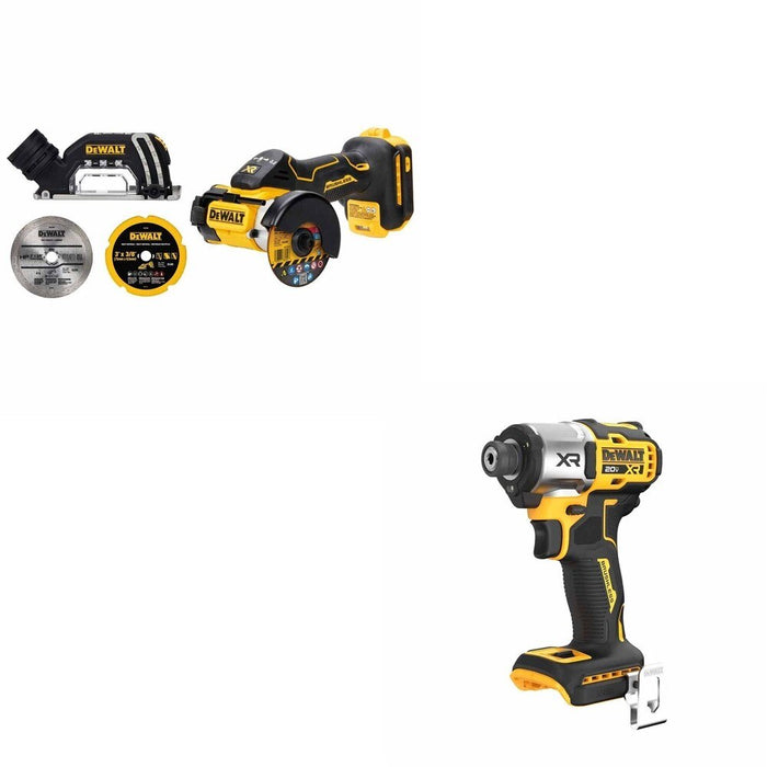 DeWalt DCF845B 20V MAX XR 1/4 in. 3-Speed Impact Driver W/ DCS438B 3 in. Cut-Off Tool