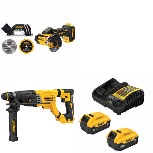 DeWalt DCS438B 20V MAX Cut-Off Tool Kit W/ DCH263B Rotary Hammer and FREE DCB205 Battery Kit