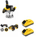 DeWalt DCW620B Plunge Router W/ DCB2104-2 POWERPACK 4Ah 2-Pack and DCS438B 3 in. Cut-Off Tool