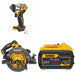 DeWalt DCS578B 7-1/4 in. Circular Saw W/ DCB609 9.0Ah Battery and DCF845B 3-Speed Impact Driver