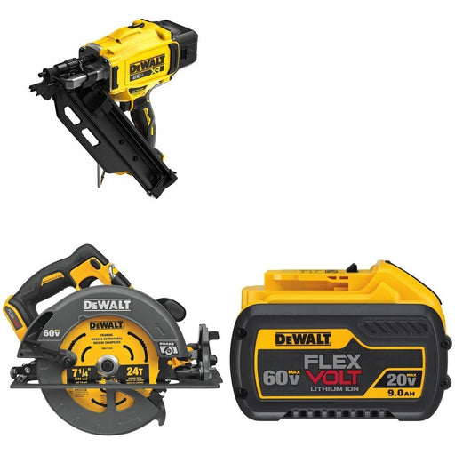 DeWalt DCN930B 20V MAX XR 30-Degree Framing Nailer W/ DCS578B and DCB609 FLEXVOLT 9.0Ah Battery