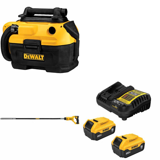 DeWalt DCV581H Wet-Dry Vacuum Kit W/ DCE531B Concrete Vibrator and FREE DCB205-2C Battery Kit