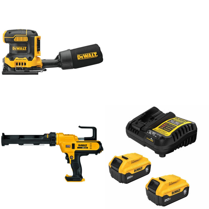 DeWalt DCW200B 20V MAX Sander Kit W/ DCE560B Caulking Gun and FREE DCB205 Battery Kit