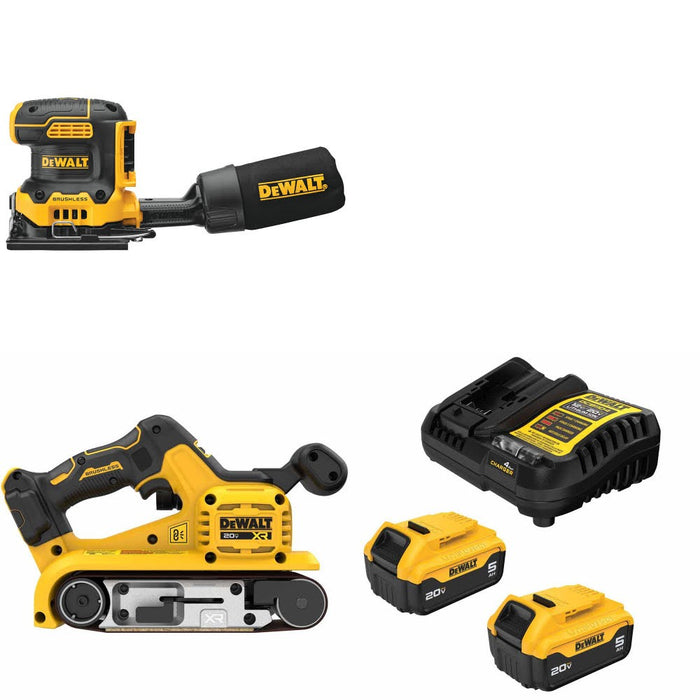 DeWalt DCW200B 20V MAX Sander Kit W/ DCW220B Belt Sander and FREE DCB205-2C Battery Kit
