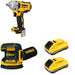 DeWalt DCF891B Mid-Range Impact Wrench W/ DCB2104-2 and DCW210B Random Orbital Sander