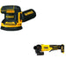 DeWalt DCW210B 20V MAX XR 5 in. Random Orbital Sander W/ DCG408B Paddle-Switch Grinder