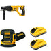 DeWalt DCB2104-2 POWERPACK 4Ah 2-Pack W/ DCH133B D-Handle Rotary Hammer and DCW210B