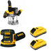 DeWalt DCW620B 20V MAX XR 2-1/4 HP Plunge Router W/ DCB2104-2 and DCW210B Random Orbital Sander