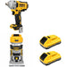 DeWalt DCF891B Mid-Range Impact Wrench W/ DCB2104-2 POWERPACK 4Ah 2-Pack and DCW600B