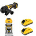 DeWalt DCB2104-2 POWERPACK 4Ah 2-Pack W/ DCG402B Angle Grinder and DCW600B Compact Router