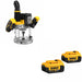 DeWalt DCW620B 20V MAX XR 2-1/4 HP Plunge Router W/ DCB204-2 4.0Ah Battery 2-Pack