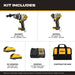 DeWalt DCK2101QQ2 20V MAX XR Hammer Drill and 3-Speed Impact Driver Combo Kit - 2