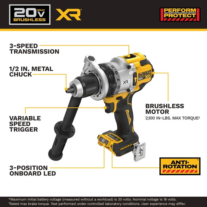 DeWalt DCK2101QQ2 20V MAX XR Hammer Drill and 3-Speed Impact Driver Combo Kit - 3
