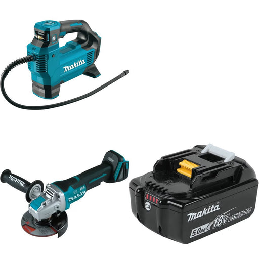Makita DMP181ZX Inflator Kit W/ XAG26Z X-LOCK Grinder and FREE BL1850B Battery