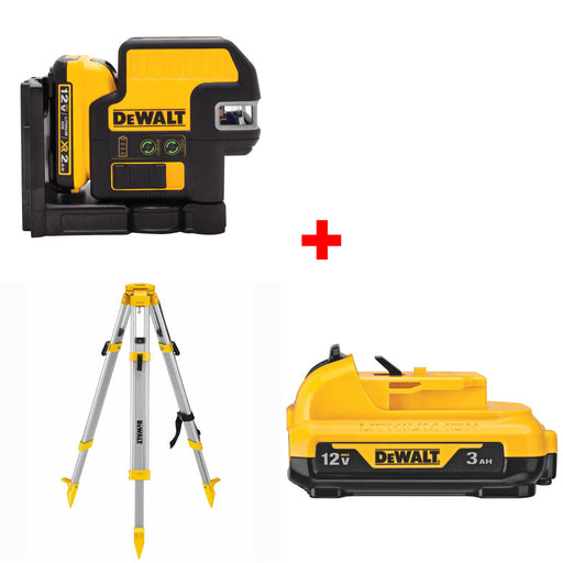 DeWalt DW0825LG 12V 5 Spot Green Laser W/ FREE DW0737 Laser Tripod & 12V Battery