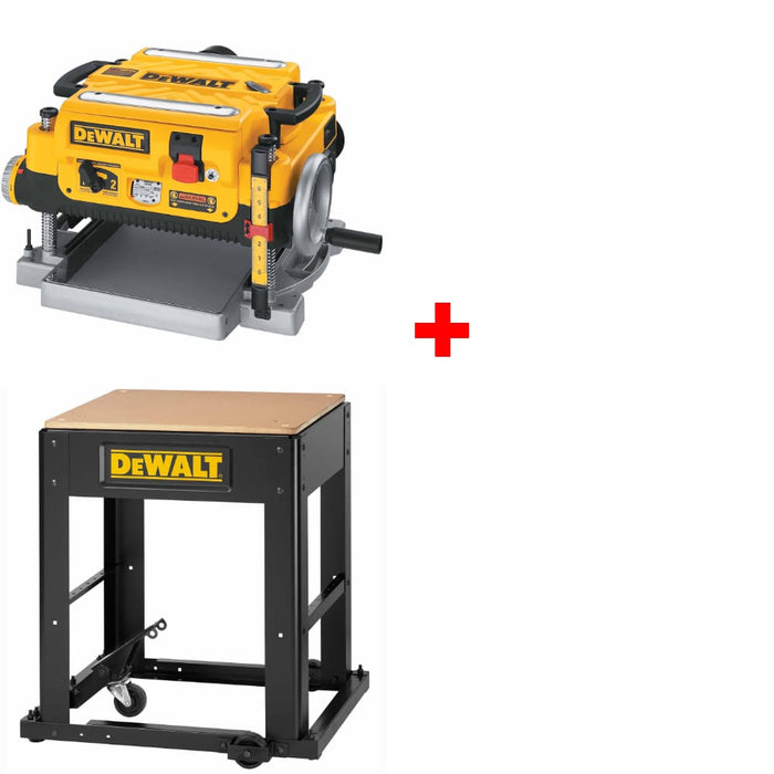 DeWalt DW735 Heavy-Duty 13" Thickness Planer w/ DW7350 Mobile Planer Stand