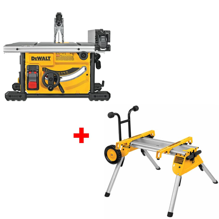 DeWalt DWE7485 8-1/4" Compact Jobsite Table Saw, 15A w/ FREE DW7440RS Table Saw Stand