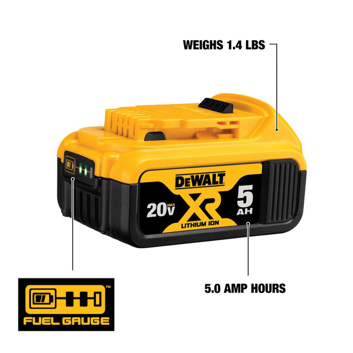 DeWalt DCB205 20V MAX* XR® 5.0Ah Lithium Ion Battery Pack - 3