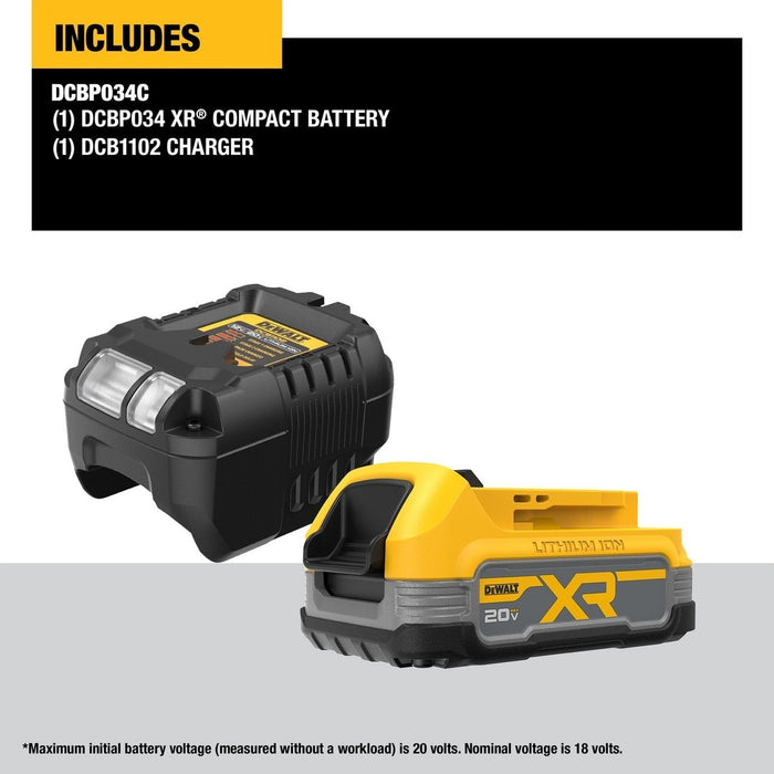 DeWalt DCBP034C 20V MAX Starter Kit with Powerstack Compact Battery and Charger - 5