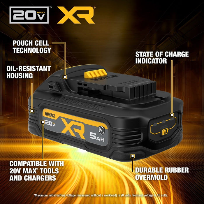 DeWalt DCBP520G 20V MAX* POWERSTACK Oil Resistant 5.0 AH Battery - 4