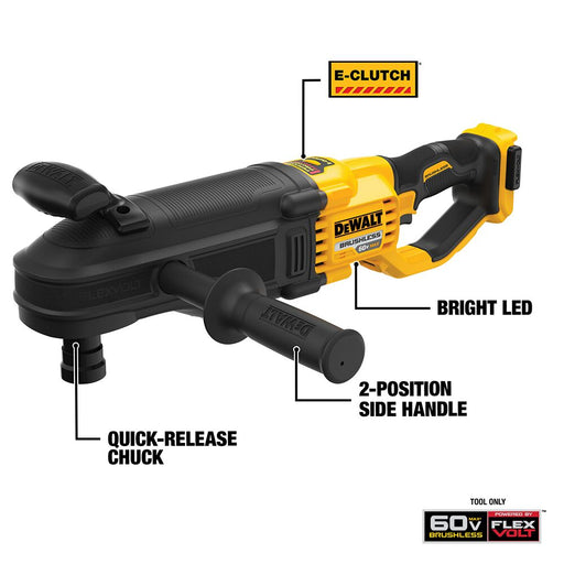 DeWalt DCD471B 60V MAX* 7/16" Brushless Cordless Quick-Change Stud and Joist Drill With E-Clutch System (Tool Only) - 2