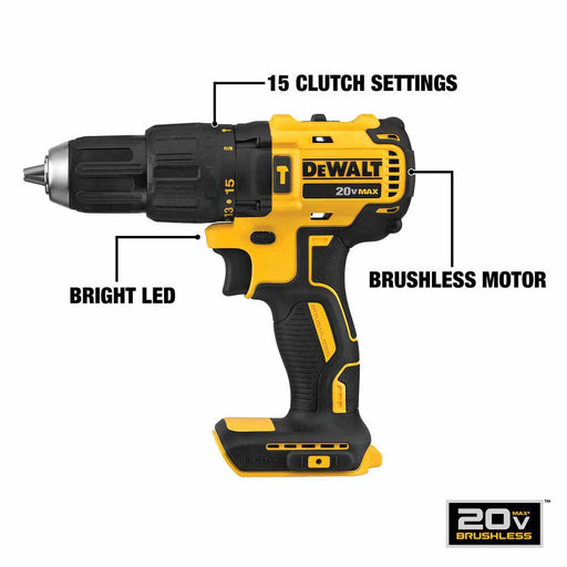 DeWalt DCD778C2 20V MAX* Compact Brushless Hammer Drill - 2