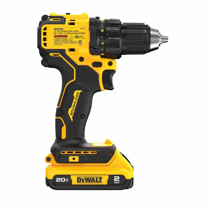 DeWalt DCD793D1 20V MAX Brushless Cordless 1/2 in. Drill/Driver Kit - 7