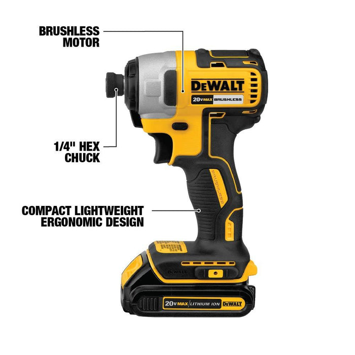 DeWalt DCF787C1 20V MAX Brushless Impact DR Kit - 2