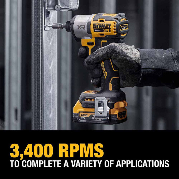 DeWalt DCF845D1E1 20V MAX XR 1/4 in. 3-Speed Impact Driver with DEWALT POWERSTACK Kit - 7