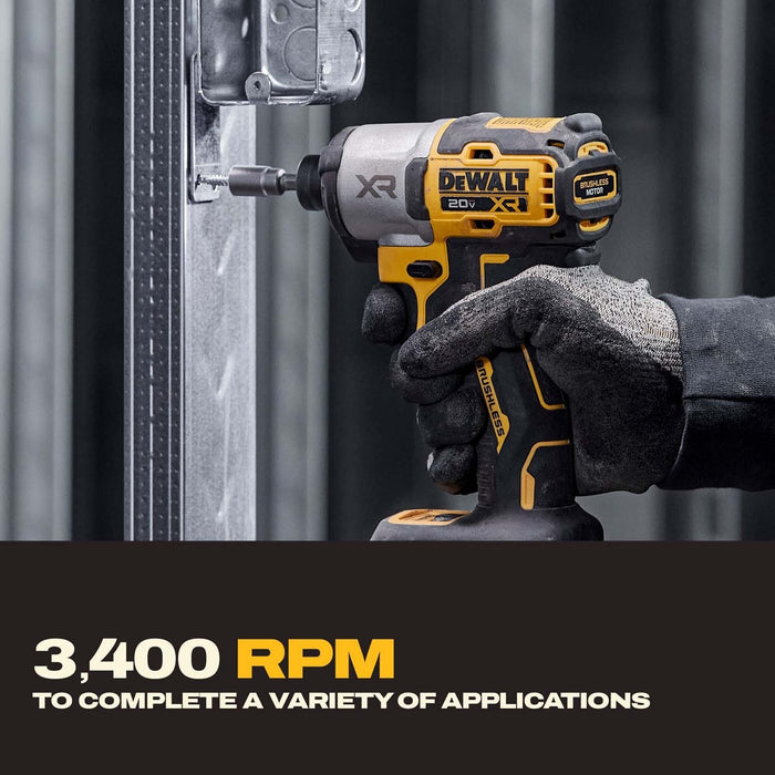 DeWalt DCF845P1 20V MAX XR 1/4 in. 3-Speed Impact Driver Kit - 10
