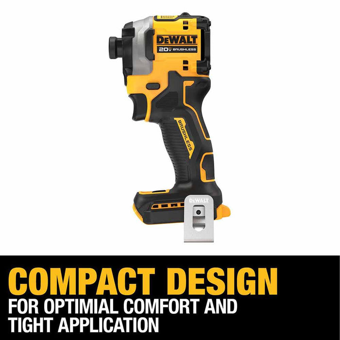 DeWalt DCF850E1 20V Max Atomic 1/4" Brushless Cordless 3-Speed Impact Driver Kit - 3