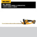 DeWalt DCHT870T1 60V MAX* 26 in. Brushless Cordless Hedge Trimmer Kit - 4