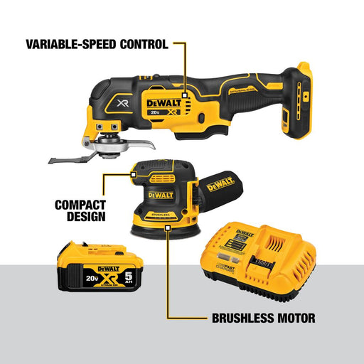 DeWalt DCK202P1 20V MAX XR Sander & Multi-Tool, Woodworking Kit, 2-Tool - 2