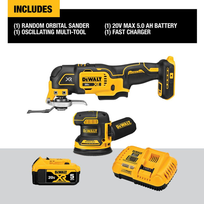 DeWalt DCK202P1 20V MAX XR Sander & Multi-Tool, Woodworking Kit, 2-Tool - 3