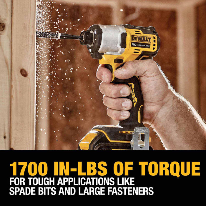 DeWalt DCK203P2 20V MAX 2-Tool Hammer Drill/Impact Combo Kit with Batteries and Charger - 9
