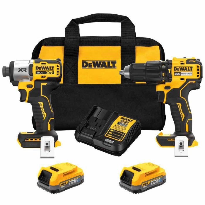 DeWalt DCK228E2 20V MAX 2-Tool Brushless Hammer Drill Power Tool Combo Kit with Soft Case