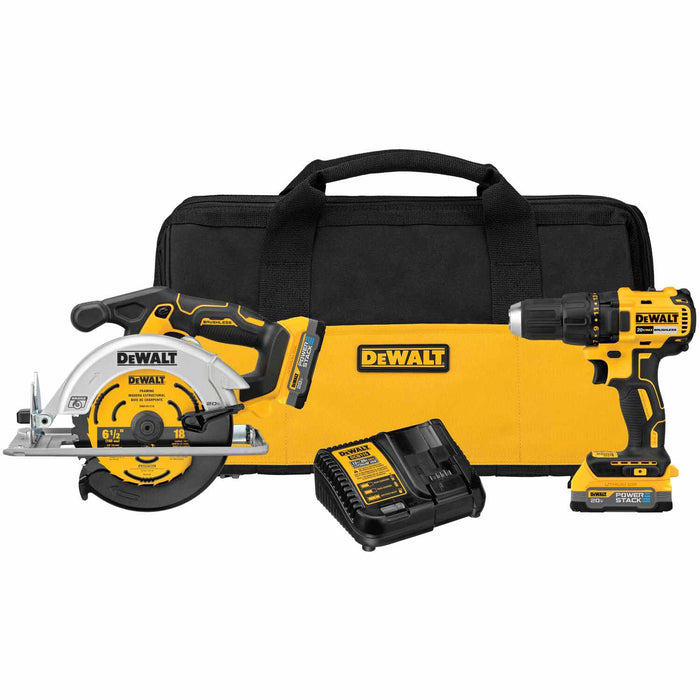 DeWalt DCK239E2 20V MAX Brushless Cordless Circular Saw & Drill Combo Kit with POWERSTACK Batteries