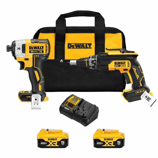 DeWalt DCK268P2 20V MAX XR Brushless Drywall Screwgun and Impact Driver Combo Kit (5.0Ah)