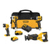 DEWALT DCK449E1P1 20V MAX* XR® Brushless 4-Tool Combo Kit with DEWALT POWERSTACK™ Compact Battery and 5.0Ah Battery