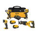 DEWALT DCK449P2 20V MAX XR® Brushless Cordless 4-Tool Combo Kit With 5.0Ah Batteries